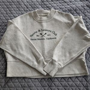 Abercrombie Cropped Sweatshirt - Light Heather Gray
